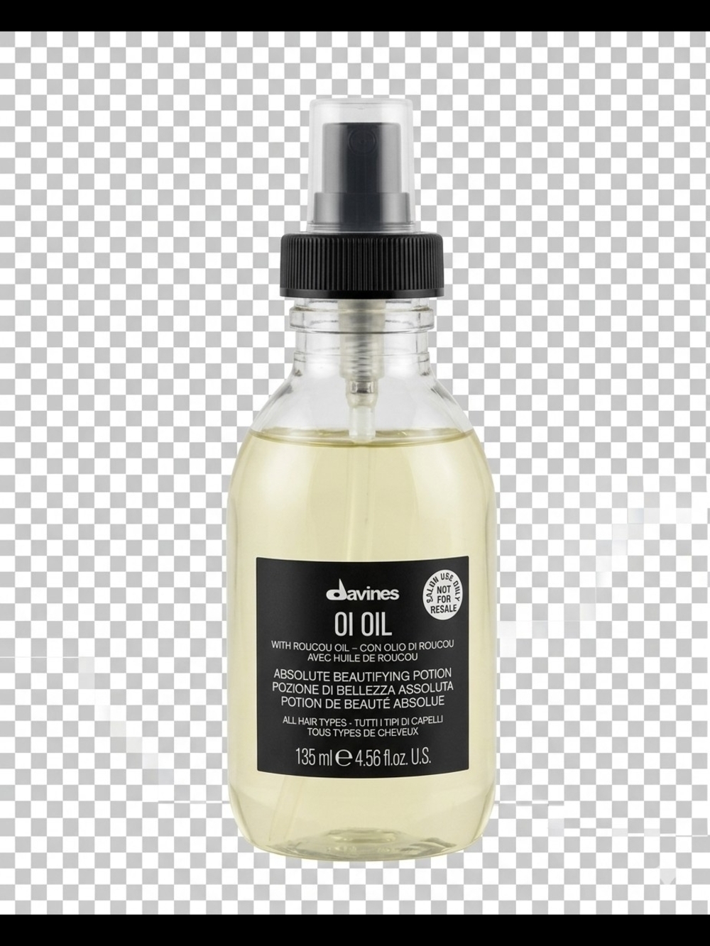 Davines OI Hair Oil - White and Black Text Graphic